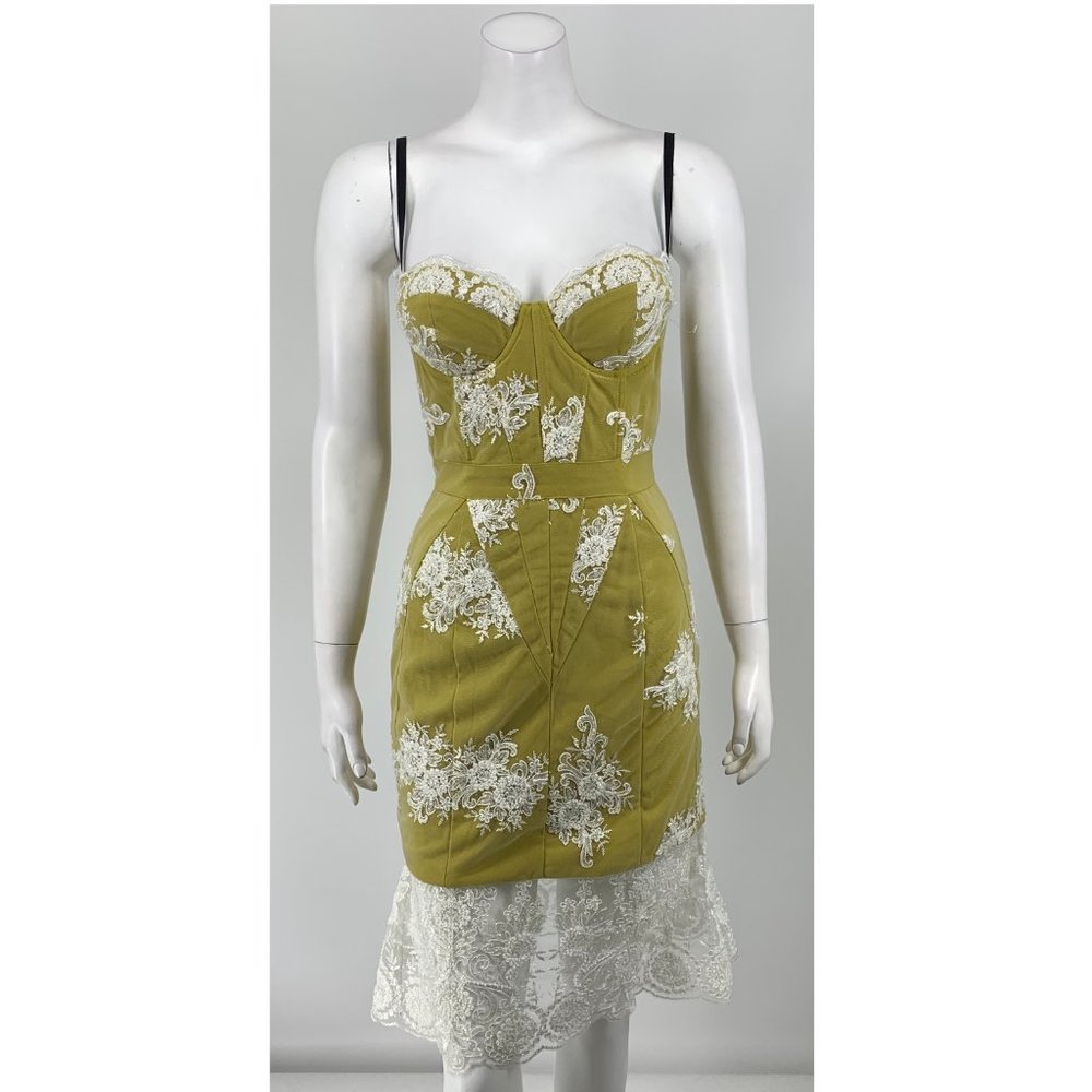 NEW X BY NBD Lace Midi Dress Yellow Small J66